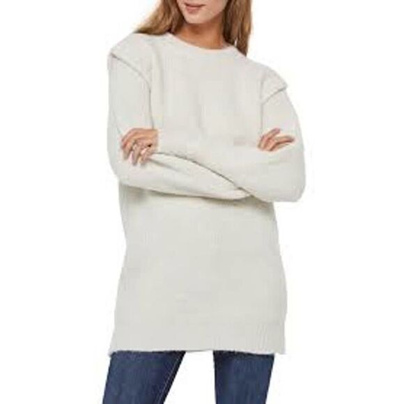 Vero Moda Daisy Shoulder White Knit Long Sleeve Sweater - Picture 1 of 11